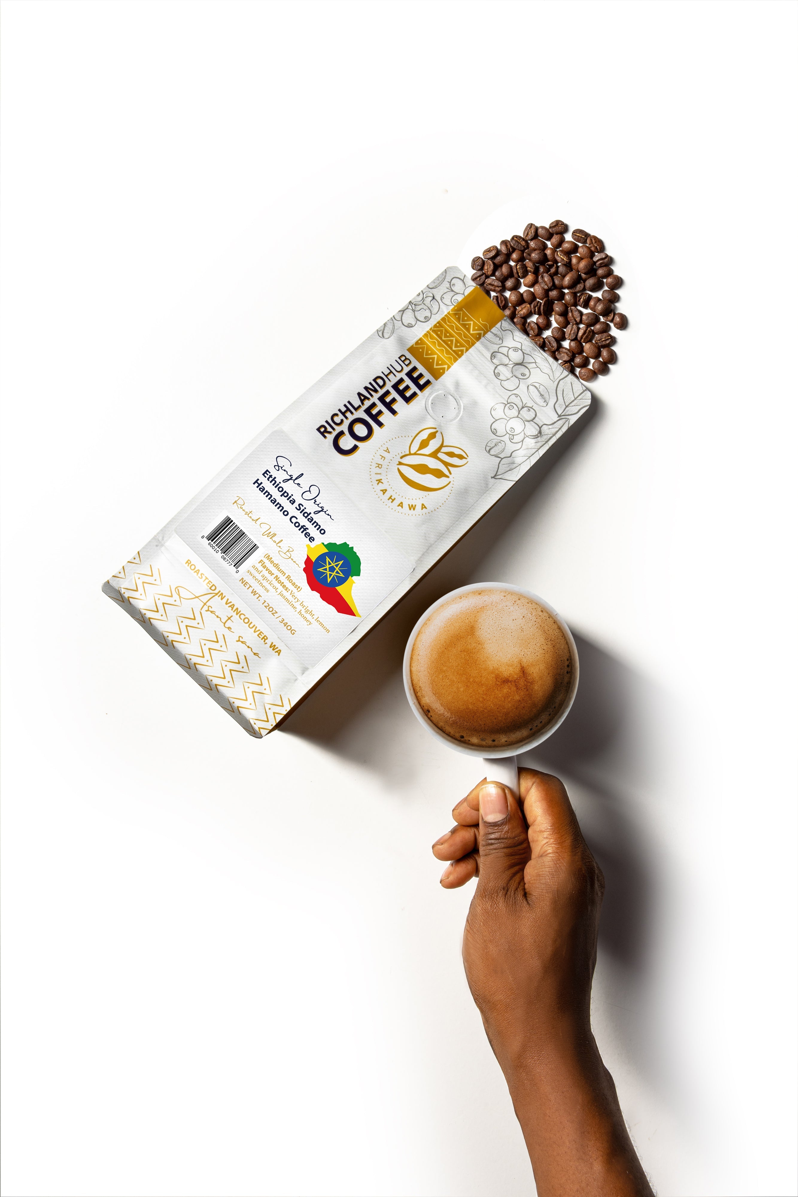 Ethiopia Sidamo Hamamo Whole Bean Coffee Richland Hub RichlandHub