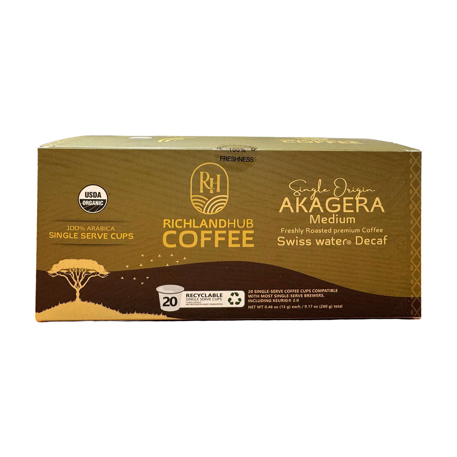 Decaf AKAGERA - Organic Rwanda Coffee K-Cup® Pods - 20ct Box Decaf AKAGERA - Organic Rwanda Coffee K-Cup® Pods - 20ct Box