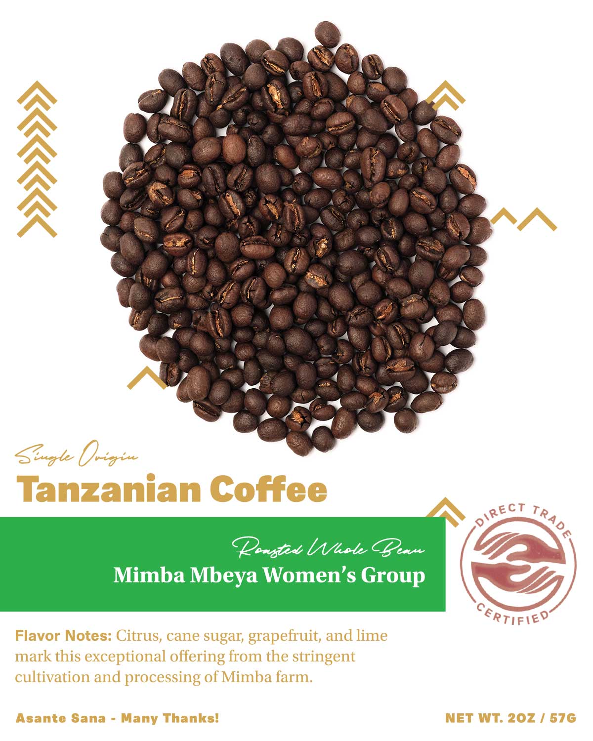 Tanzania Mimba Mbeya Peaberry 100 Arabica Coffee Richland Hub