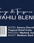 Swahili Blend - Medium- Dark Roast. Wholesale