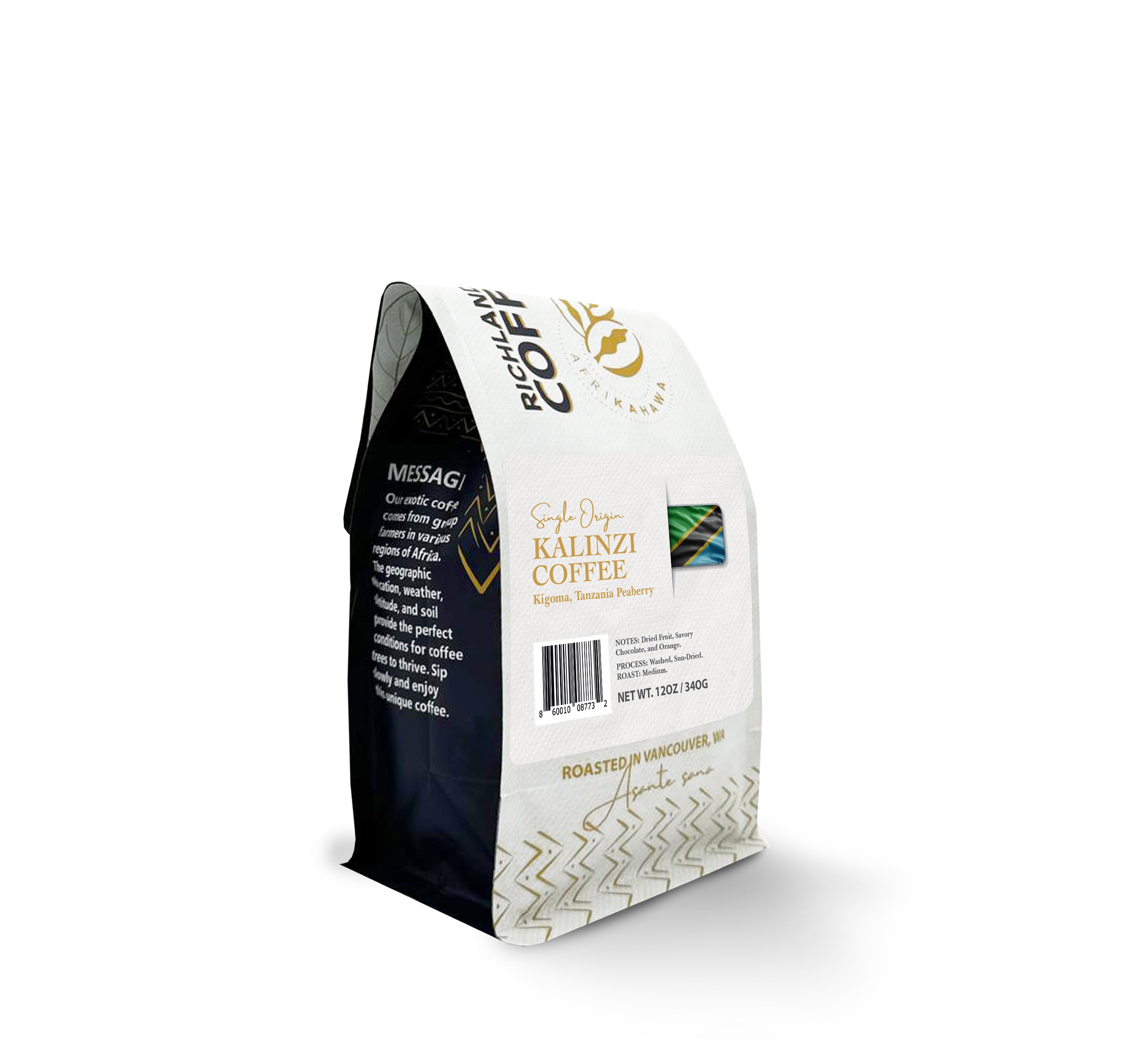 Tanzania Kalinzi Kigoma Peaberry Whole Bean Coffee | Richland Hub